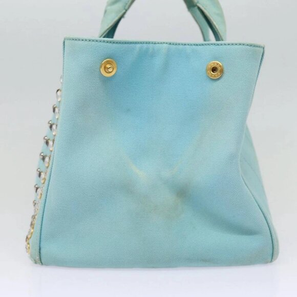 PRADA Canapa GM Hand Bag Canvas 2way Light Blue - Picture 4 of 15